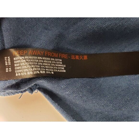 Free People Cropped Shirt Top Women's XS Blue White Black Contrast Draped NEW - Picture 6 of 6